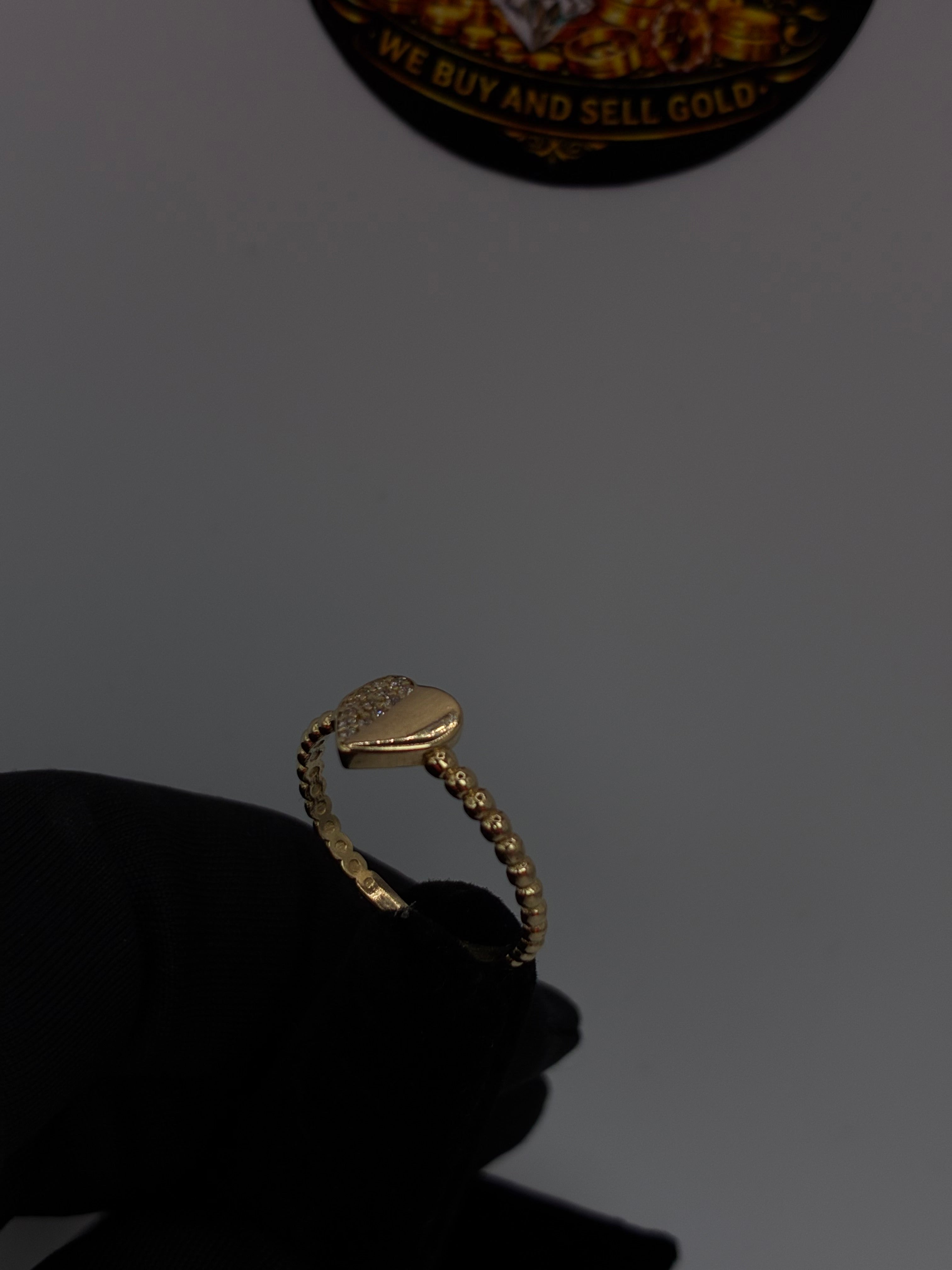 10K Gold/Stone Heart Ring