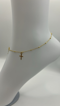 10K Cross Anklet