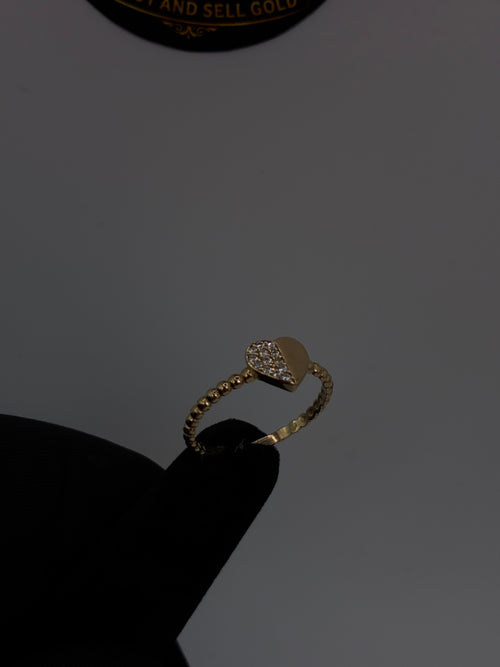 10K Gold/Stone Heart Ring