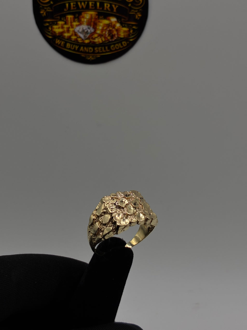 10K Large Nugget Ring