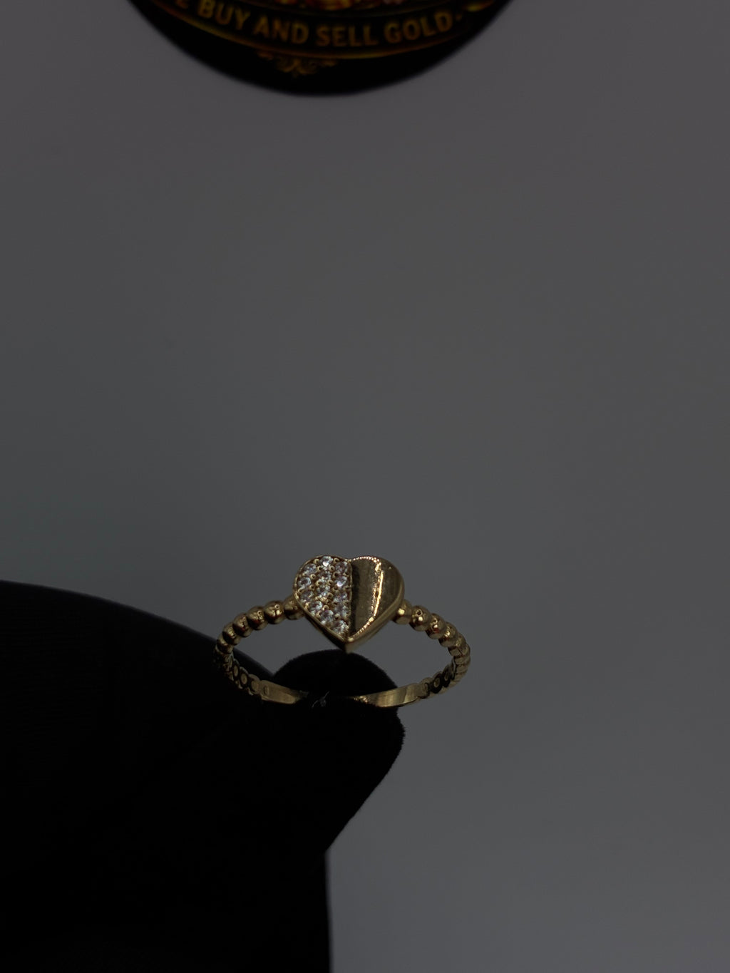 10K Gold/Stone Heart Ring