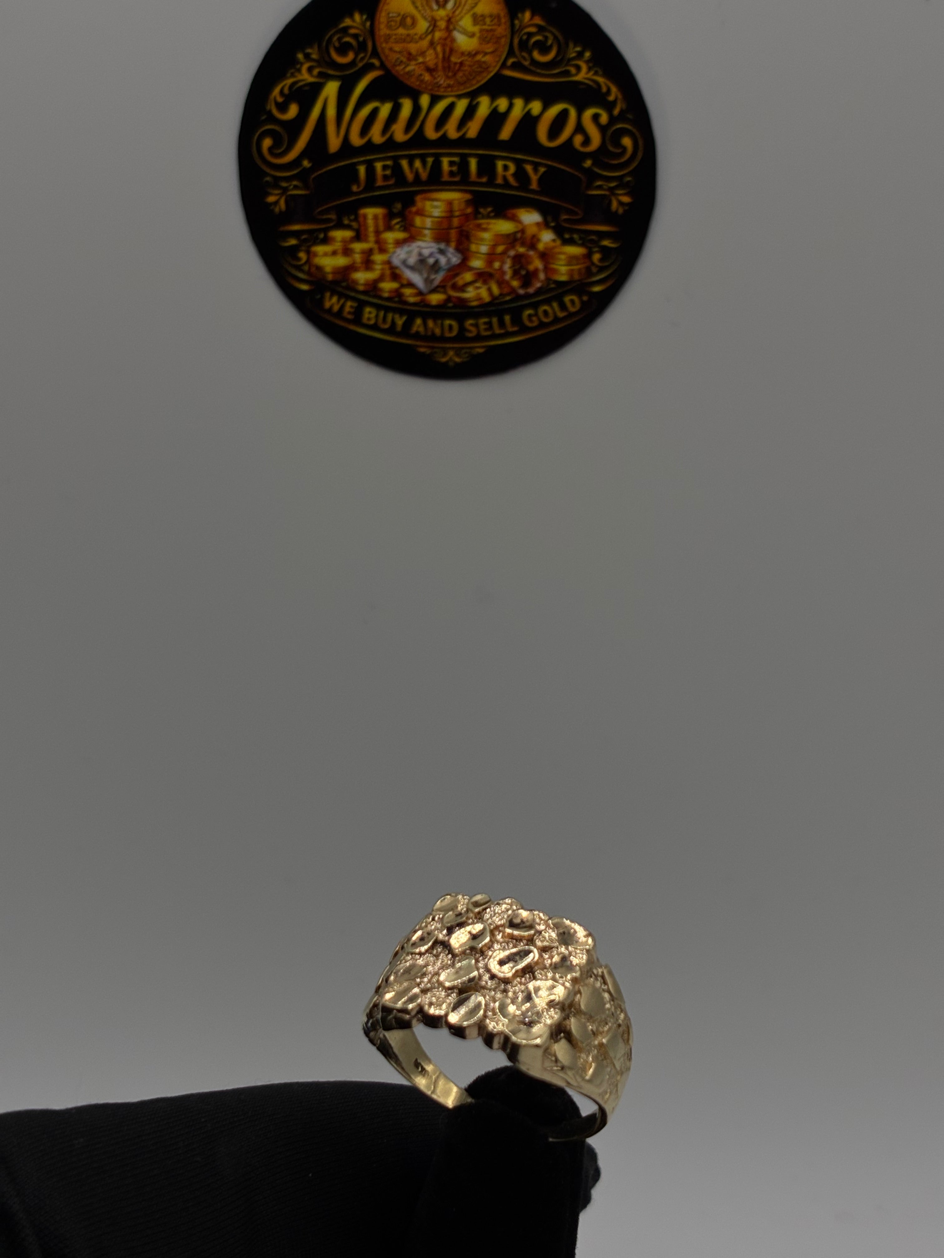 10K Large Nugget Ring